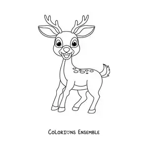 Image à colorier de Bambi le faon en dessin animé
