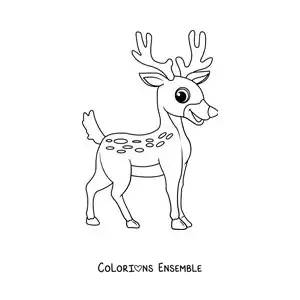 Image à colorier de Bambi en dessin animé facile