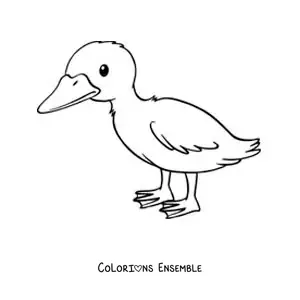 Image à colorier du Vilain Petit Canard en dessin animé