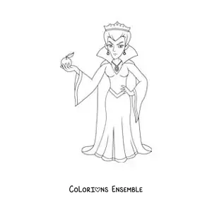 Image à colorier de la méchante reine de Blanche-Neige