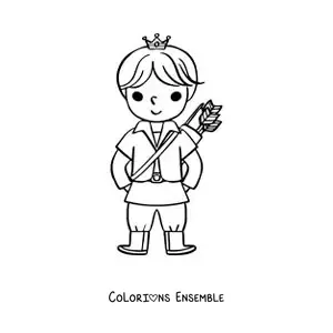 Image à colorier du prince de Blanche-Neige en dessin animé