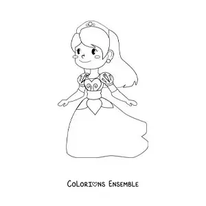 Image à colorier de Cendrillon qui court