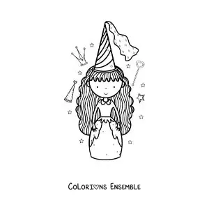 Image à colorier de la marraine la fée de Cendrillon