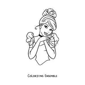 Image à colorier de Cendrillon facile