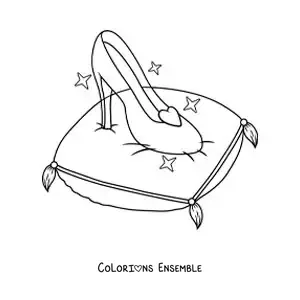 Image à colorier de la pantoufle de verre de Cendrillon