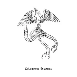 Image à colorier d'un phénix