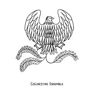 Image à colorier d'un phénix facile