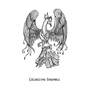 Image à colorier d'un phénix réaliste
