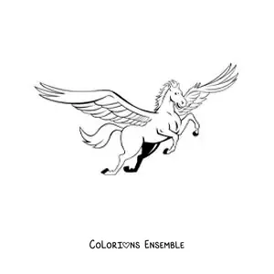 Image à colorier de Pégase ailé de la mythologie