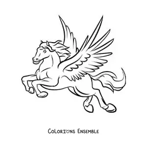 Image à colorier de Pégase de la mythologie grecque