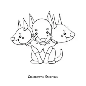 Image à colorier de Cerbère en version animée