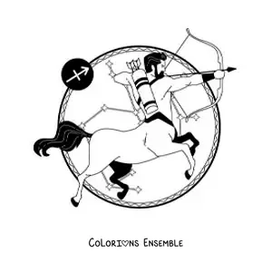 Image à colorier du centaure de la constellation du Centaure