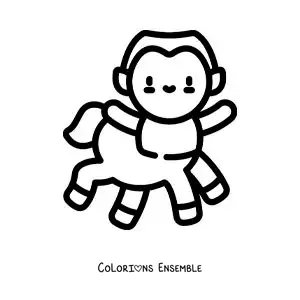 Image à colorier d'un centaure de la mythologie grecque, version kawaii