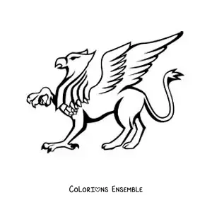 Image à colorier d'un griffon, facile