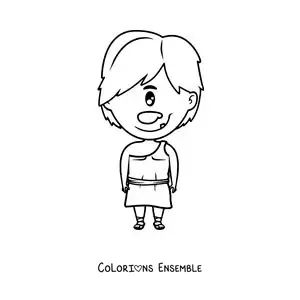 Image à colorier d'un cyclope kawaii en version animée