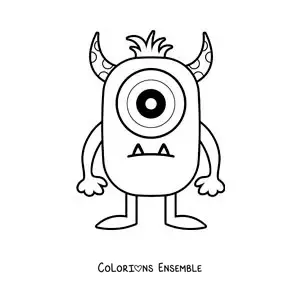 Image à colorier d'un monstre à un œil