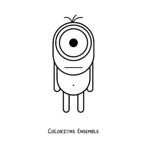 Image à colorier d'une créature à un seul œil, facile