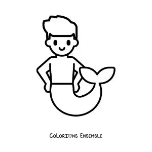 Image à colorier d’un triton tout simple