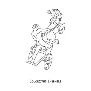 Image à colorier d’Apollon dans son char doré