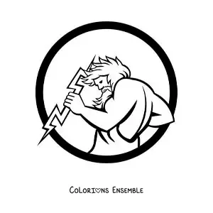 Image à colorier du dieu Zeus avec un éclair