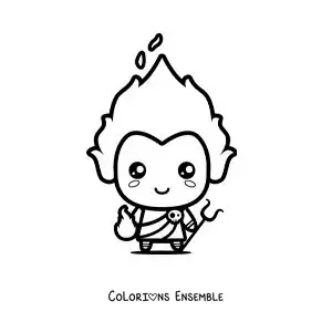 Image à colorier d’Hadès, le dieu grec, en version dessin animé kawaii
