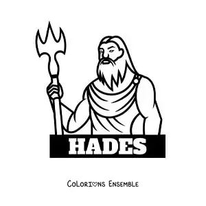Image à colorier d’Hadès, le dieu des Enfers