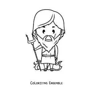 Image à colorier d’Hadès kawaii