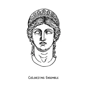 Coloriage d’une statue du visage de la déesse Héra