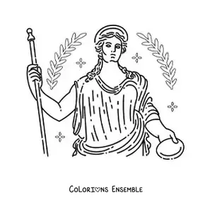 Coloriage d’Héra, la déesse grecque