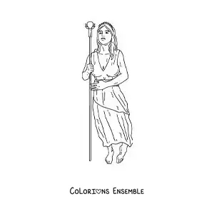 Coloriage d’Héra, la déesse grecque, réaliste