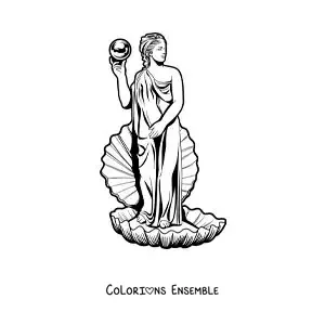 Coloriage facile de la naissance de Vénus