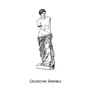 Coloriage d’une sculpture de la Vénus de Milo
