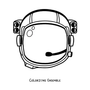 Image à colorier d’un casque d’astronaute
