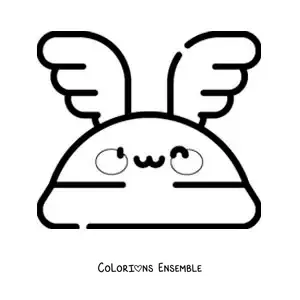 Coloriage du casque ailé d’Hermès en dessin animé kawaii