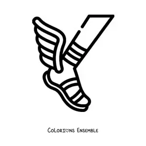 Coloriage de la chaussure ailée d’Hermès