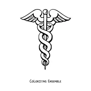 Coloriage du caducée du dieu Hermès