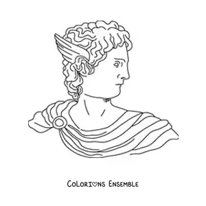 Coloriage du visage du dieu Hermès