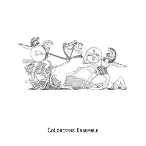 Coloriage d’Arès, le dieu de la guerre, combattant dans une bataille