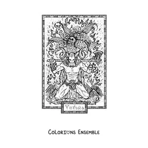 Coloriage d’une carte effrayante du signe du Bélier