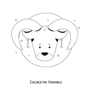 Coloriage du signe du Bélier en dessin animé