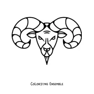 Image à colorier d’un bélier du Bélier