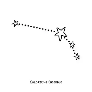 Image à colorier de la constellation du signe du Bélier