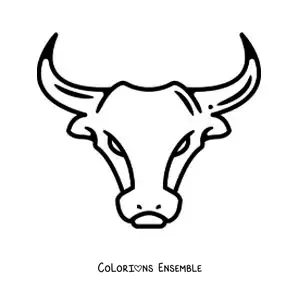 Image à colorier d’un taureau du Taureau