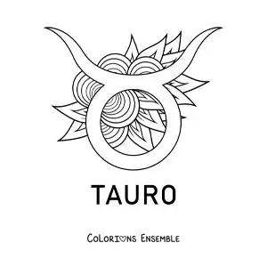 Image à colorier du symbole du signe du Taureau