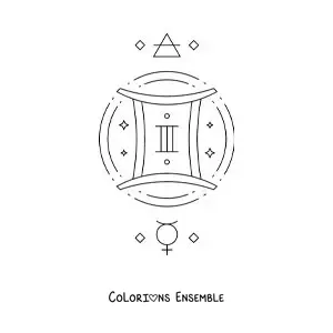 Image à colorier du symbole des Gémeaux