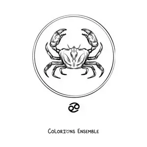 Image à colorier d’un crabe réaliste du signe du Cancer
