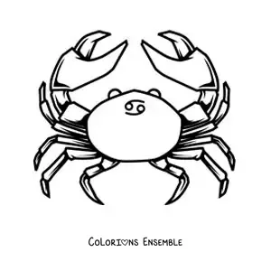 Image à colorier du signe du zodiaque Cancer