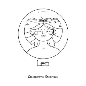 Image à colorier d’une femme du signe du Lion