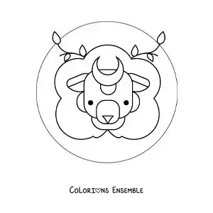 Image à colorier du lion du signe du Lion du zodiaque