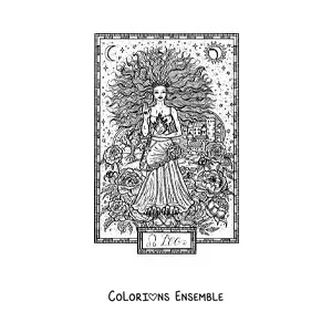 Image à colorier d’une carte du signe du Lion